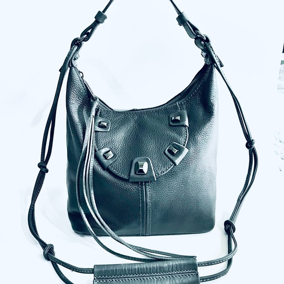 Joe’s Handbags - Like New Joe’s Dark Gray Pebble Leather Shoulder/Crossbody Bag